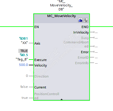 S7-1200从工艺组态中可调试启动轴转动,但从